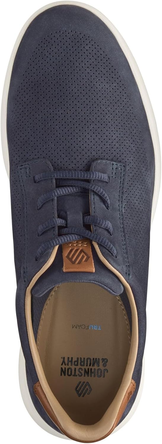Мужские кеды Johnston Murphy Ackerson с перфорацией и простой носочной частью Johnston & Murphy, Navy Nubuck — фото 2