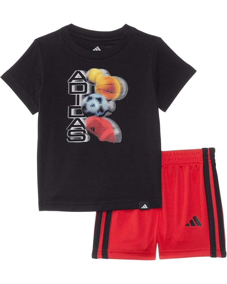 

Шорты adidas Kids Graphic Cotton Tee & 3S Short Set, цвет Black Adi