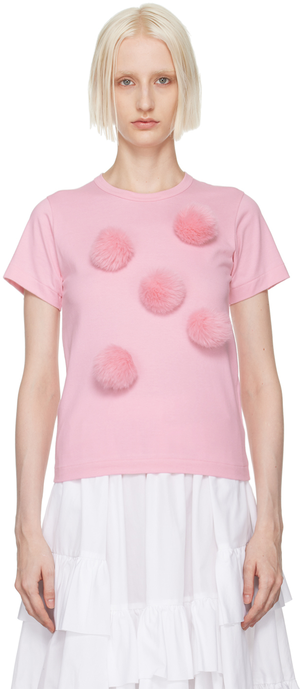 

Футболка с розовым мехом Comme des Garcons Girl
