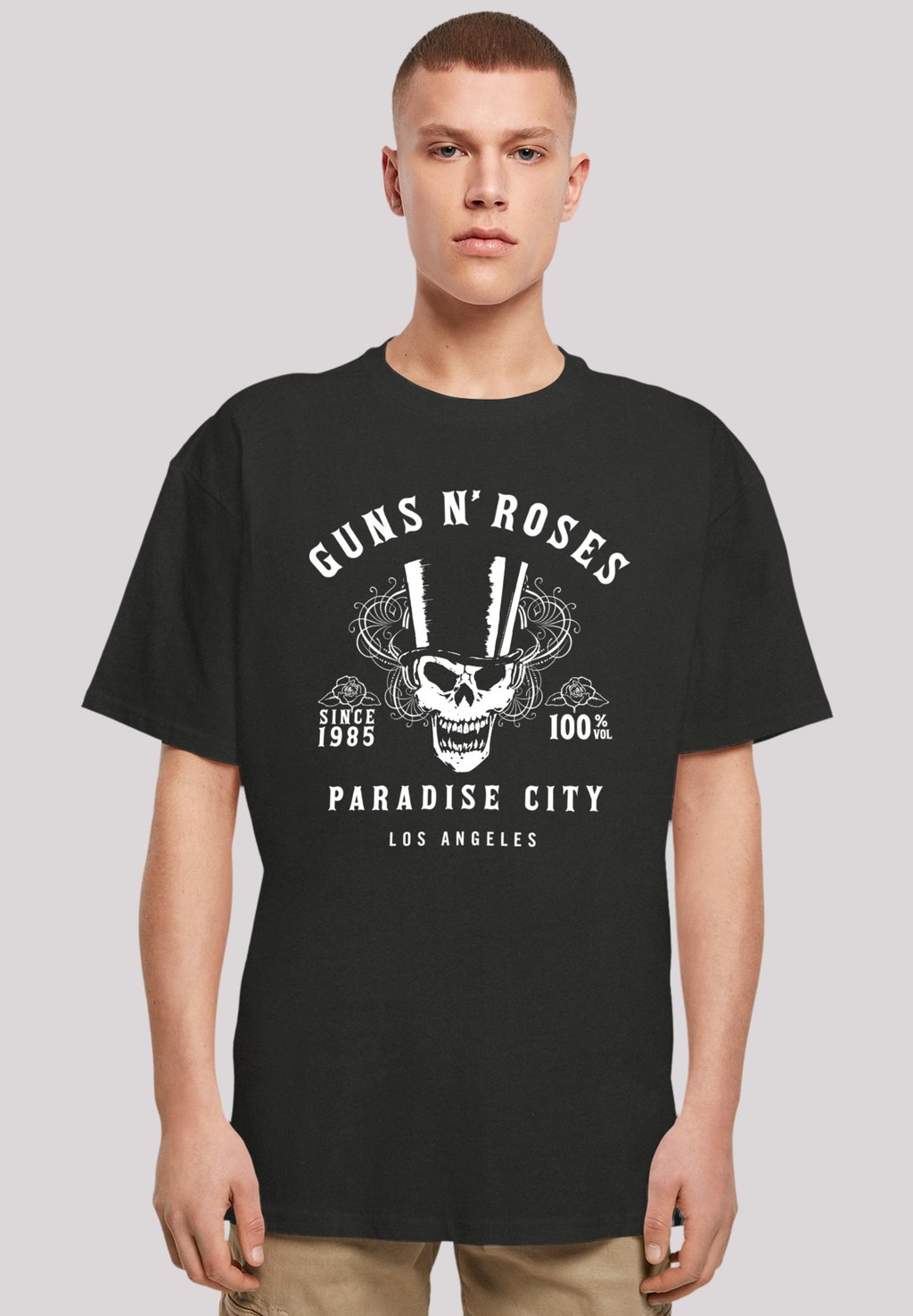 

Футболка с принтом GUNS 'N' ROSES WHISKEY LABEL ROCK BAND F4NT4STIC, черный