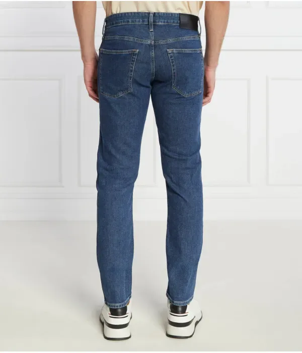 Узкие джинсы среднего синего цвета slim fit Calvin Klein, синий — фото 4