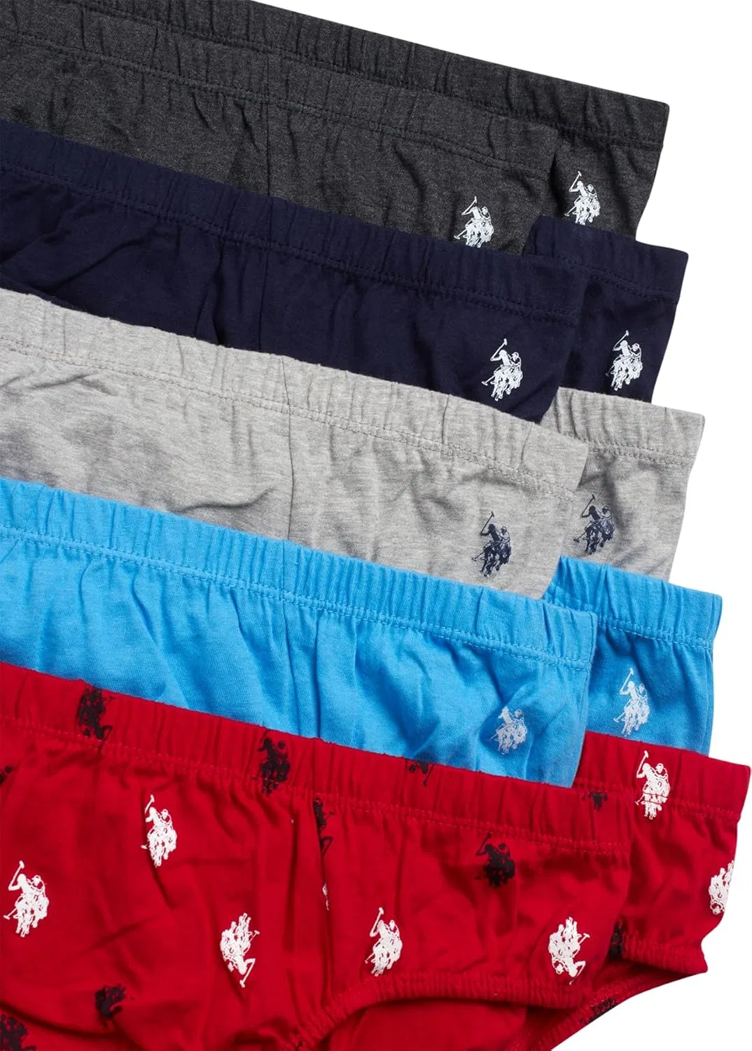 Боксеры 10 шт. U.S. POLO ASSN., Maritime Blue/Heather Grey/Red Print/Charcoal/Azure — фото 3