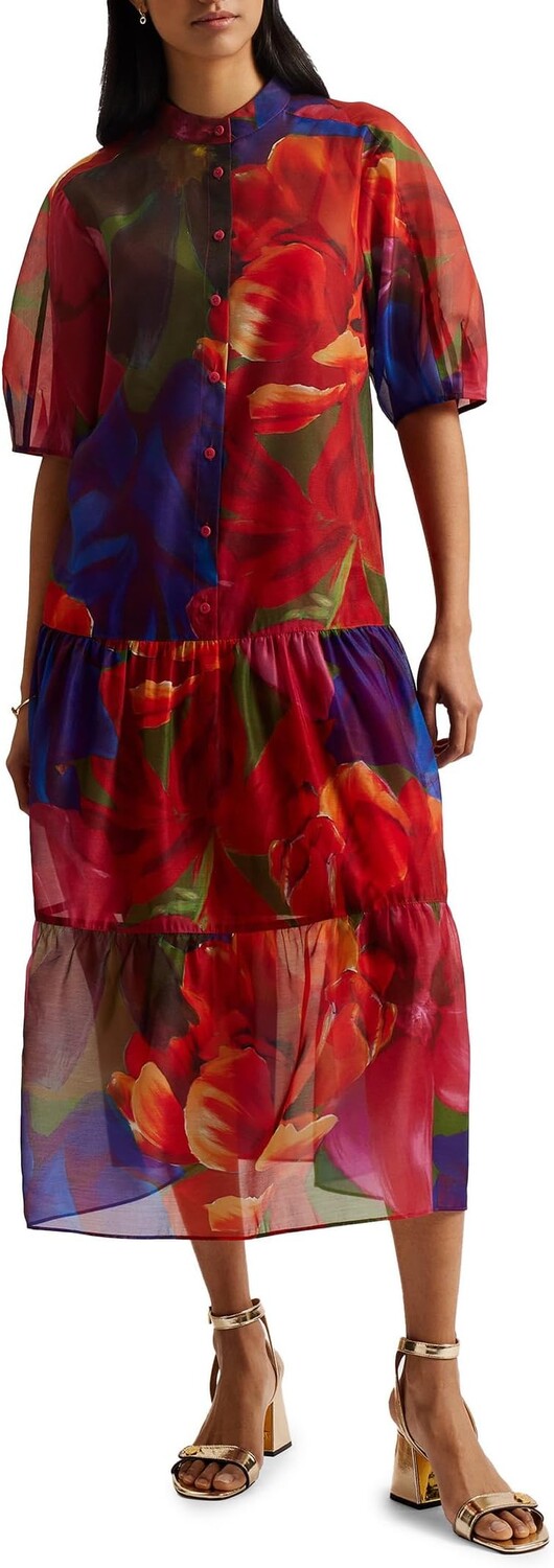 

Платье Ted Baker Miru Organza Tropical Bloom Midi Dress, цвет Multicolor