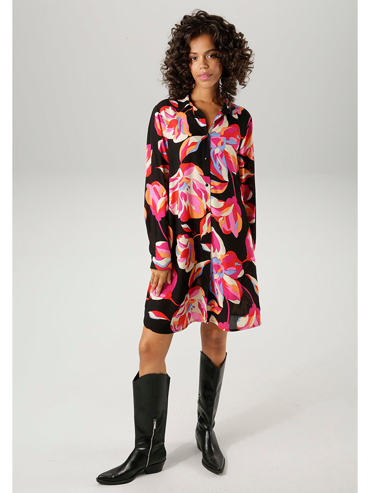 

Платье до колена Aniston, цвет schwarz/pink