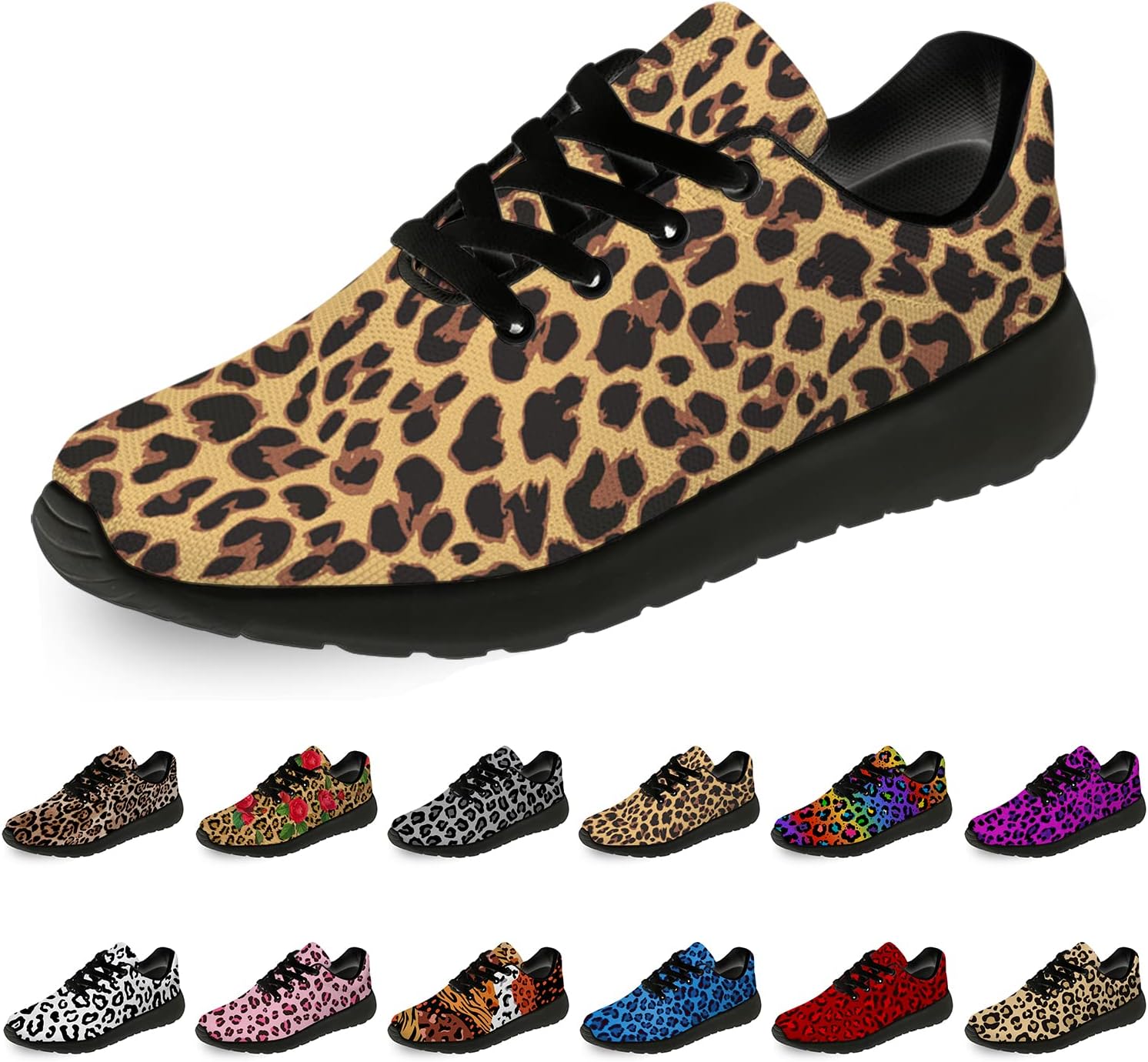 

Кроссовки с леопардовым принтом для женщин и мужчин, беговые кроссовки, удобные легкие кроссовки для прогулок и тенниса, обувь с имитацией животной кожи, подарки Horethy, коричневый