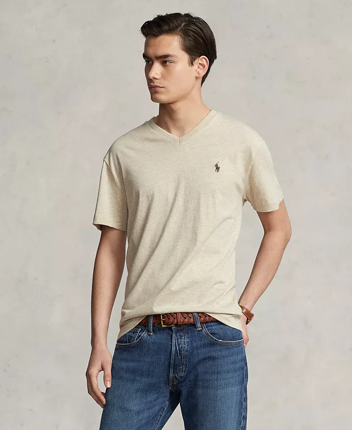 

Мужская футболка с V-образным вырезом Classic-Fit Polo Ralph Lauren, серый