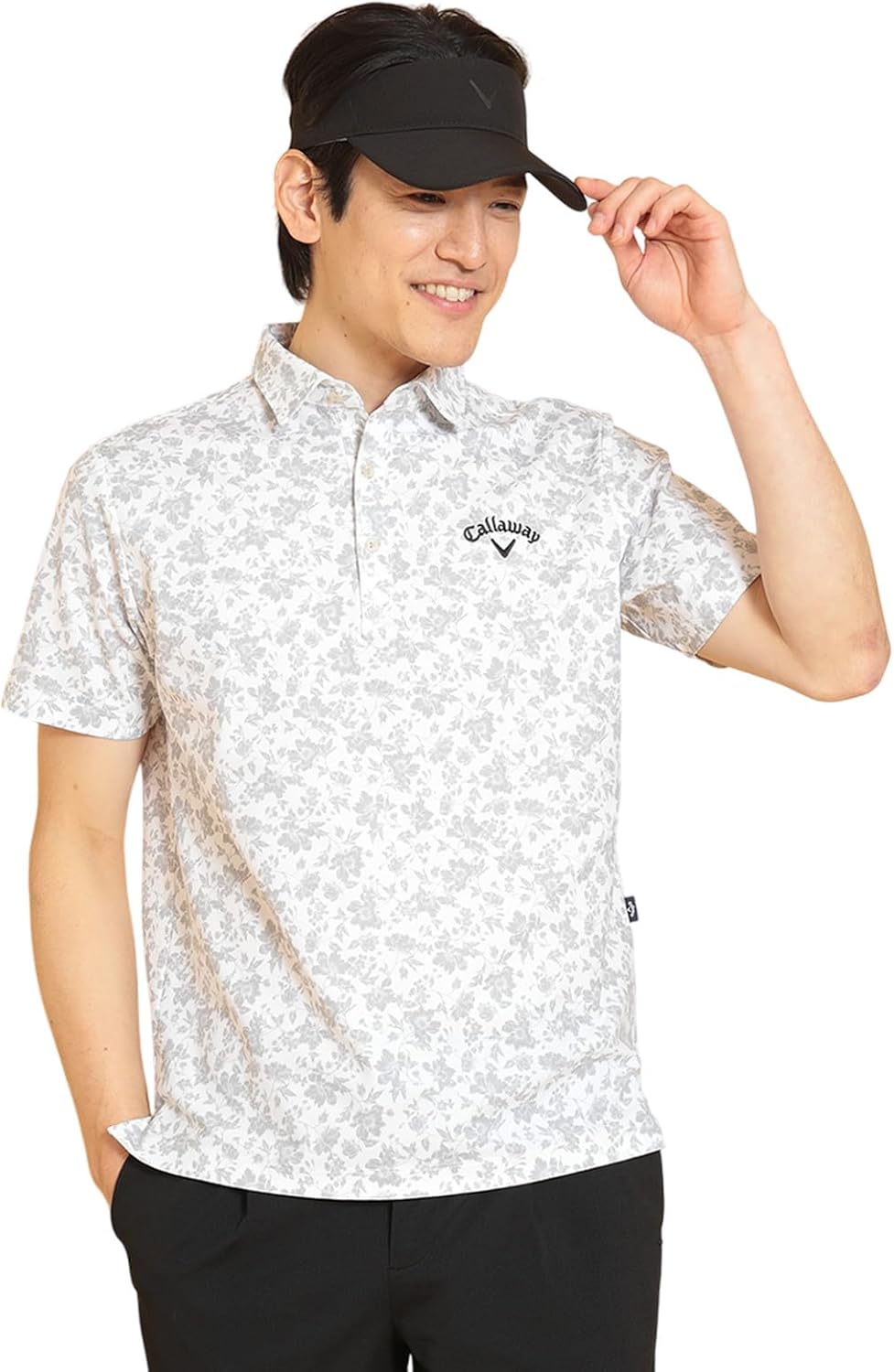 

Мужская поло-рубашка Callaway C25134112 с коротким рукавом (цветочный принт, впитывающая влагу, быстросохнущая), для игры в гольф, серый