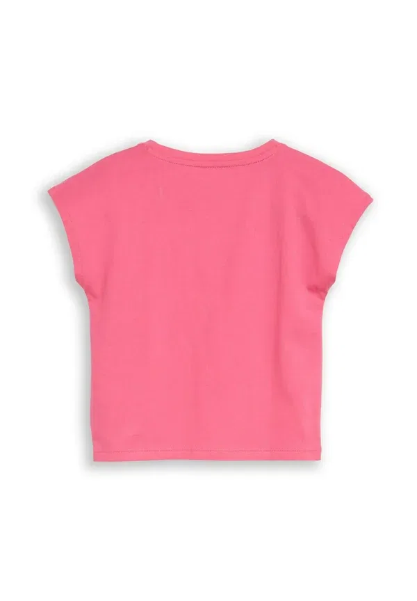 Футболка Tom Tailor t-shirt mit knoten detail print t-shirt, ярко-розовый — фото 2