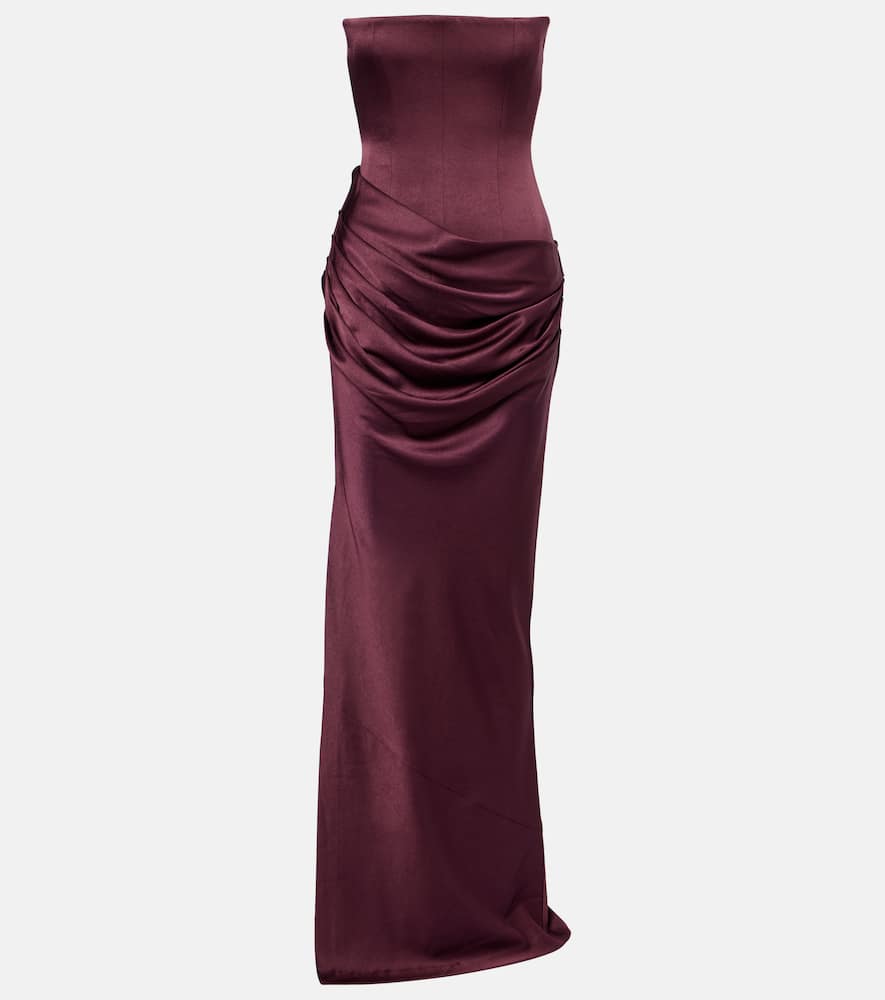 

Платье-корсет из струящегося креп-сатина Alex Perry, Plum