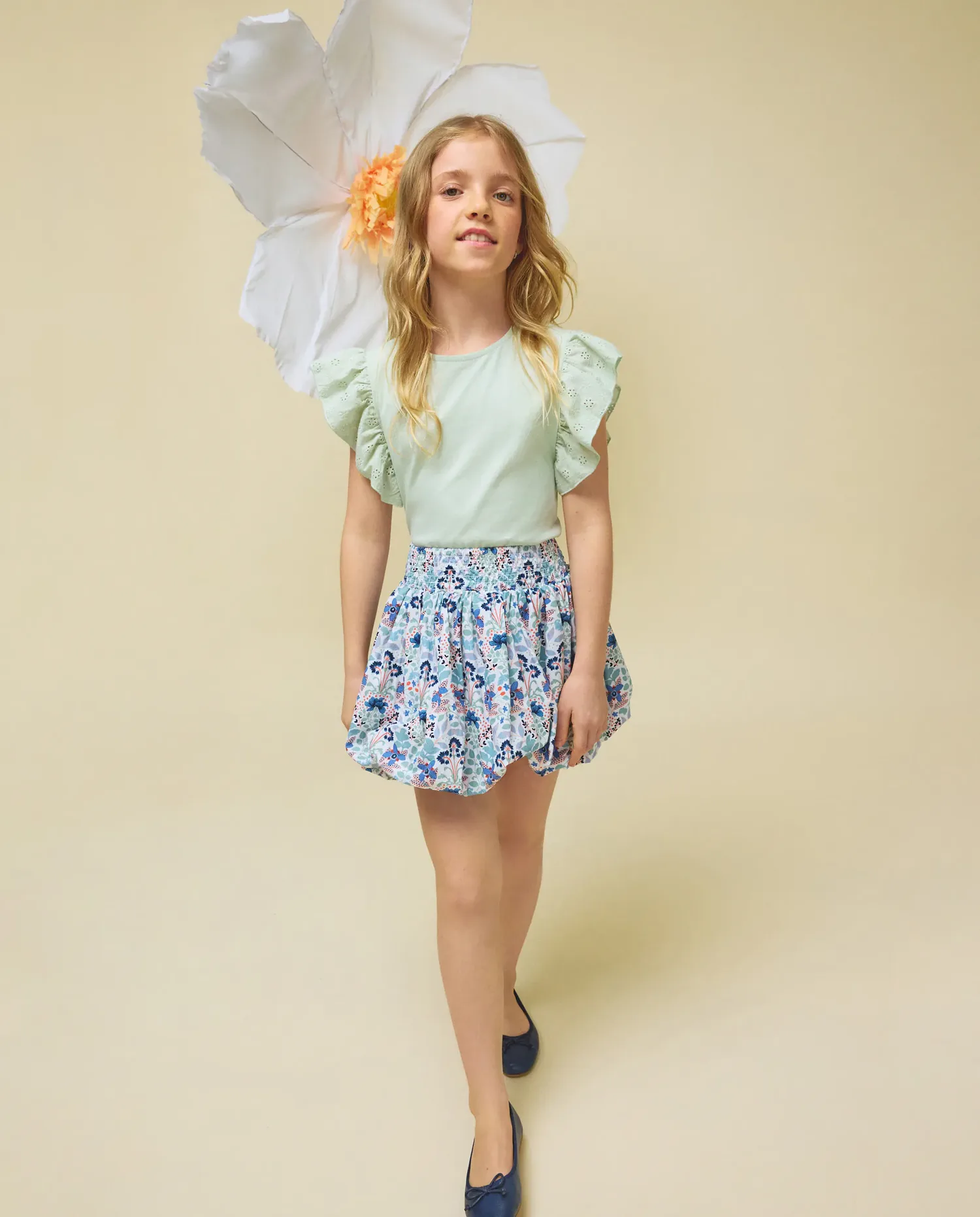 Детская майка без рукавов с воланом Kids El Corte Inglés, светло-зеленый