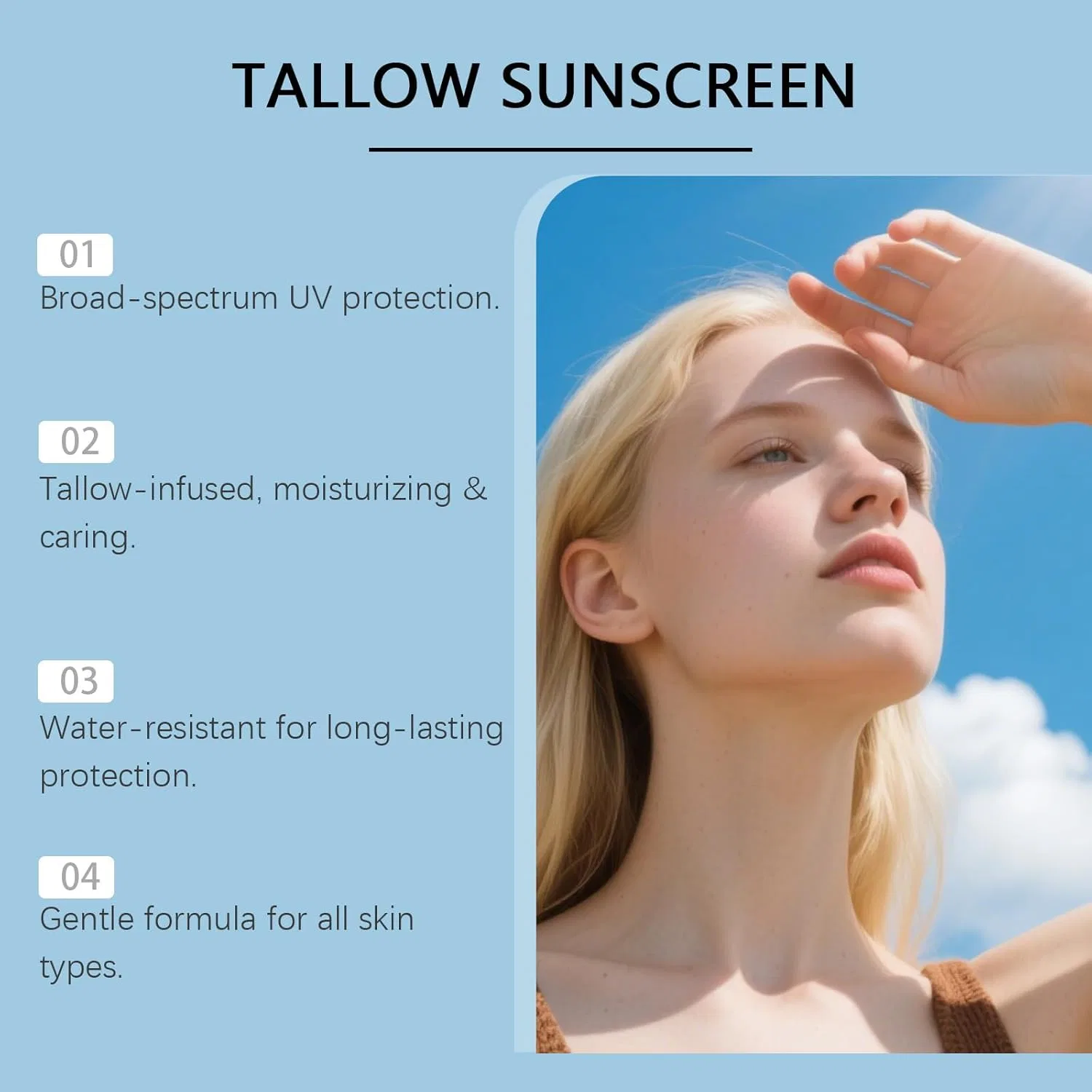 Минеральный солнцезащитный крем SPF 50+ с говяжьим жиром Rubu22A — фото 4