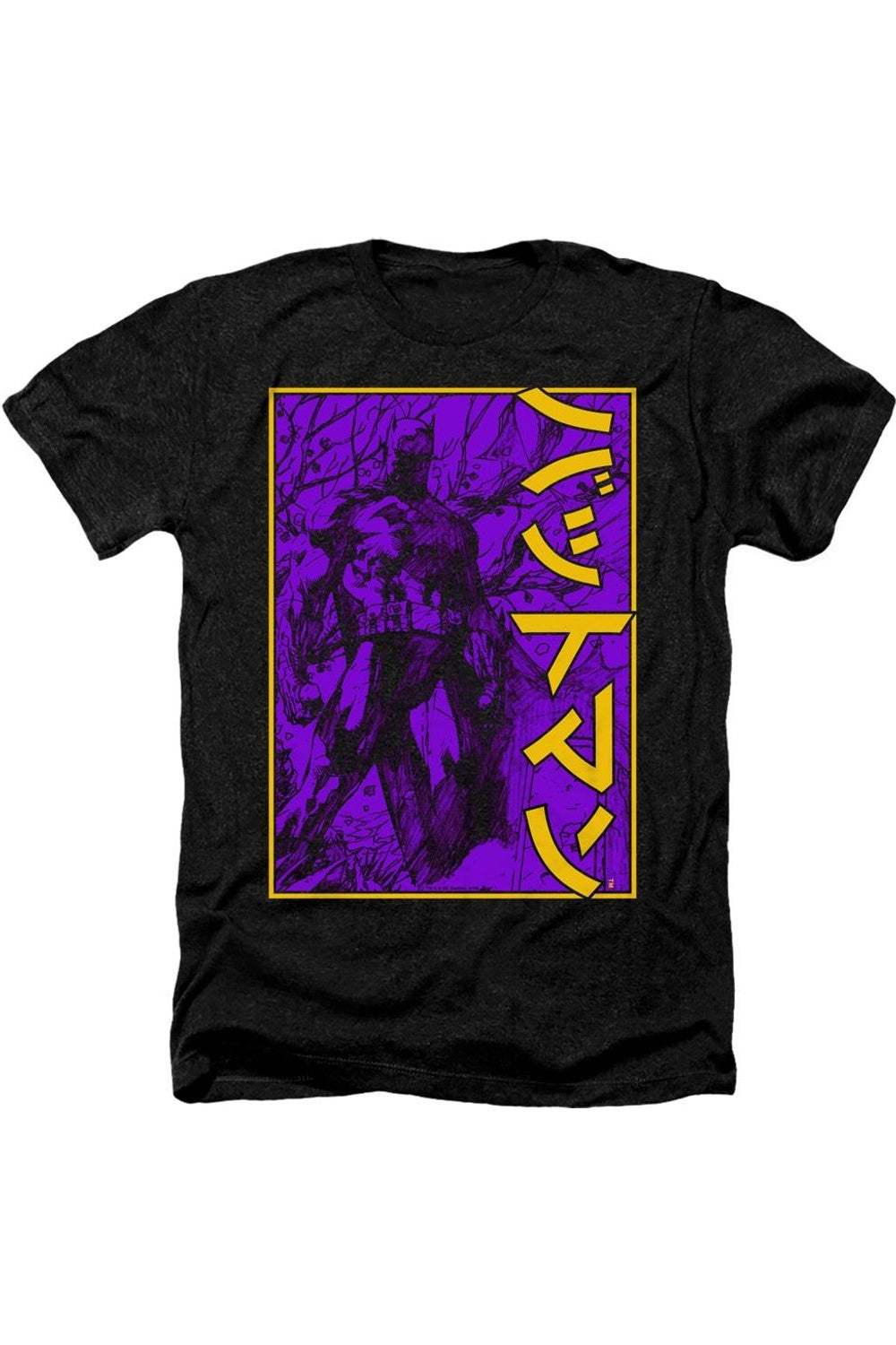 

Футболка / футболка Batman Big Framed Kanji Adult Heather Gildan, черный