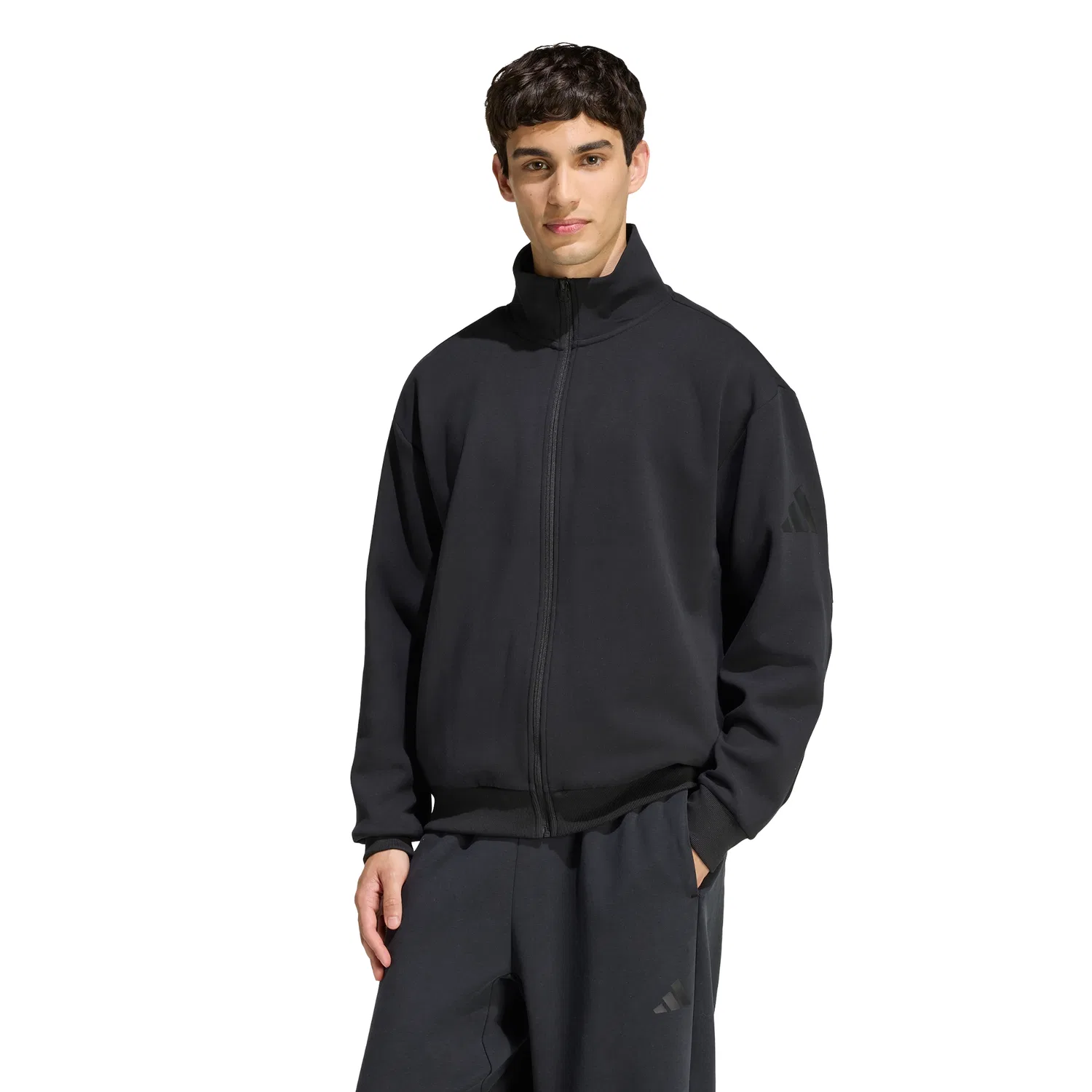 Мужская спортивная куртка Soft Luxe Track Top чёрная от Adidas — фото 4