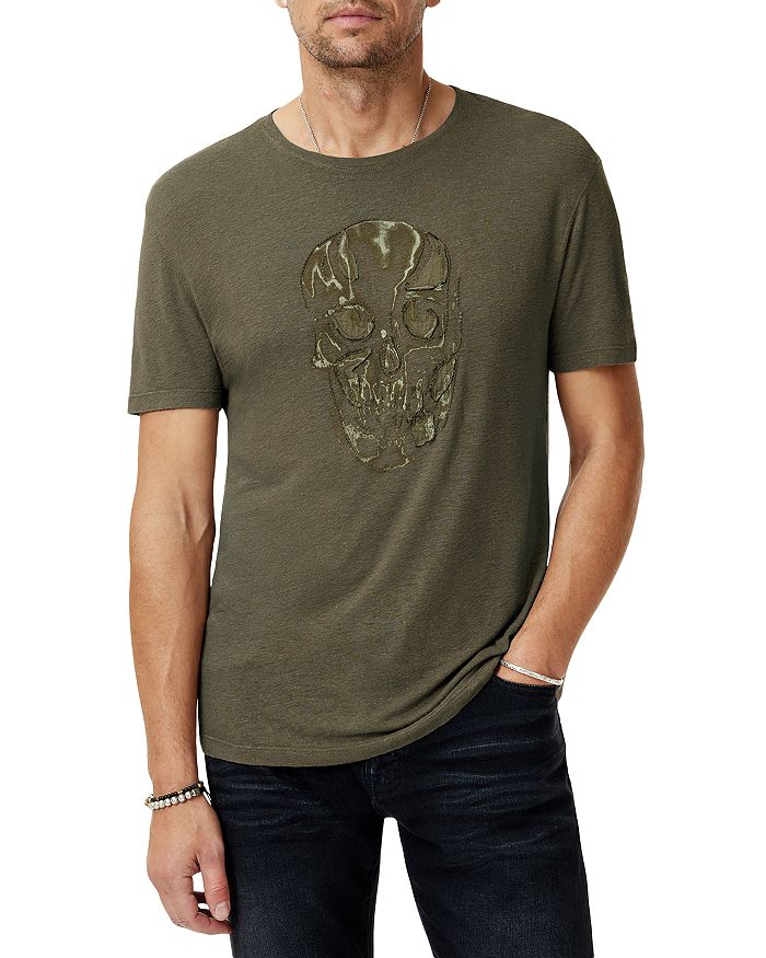 

Футболка с черепом и цепями John Varvatos, зеленый