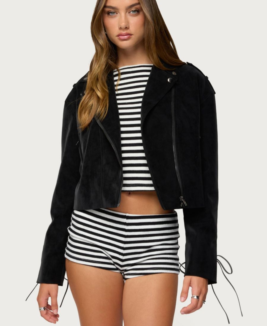 

Женская байкерская куртка Ryder из искусственной замши Edikted, Black