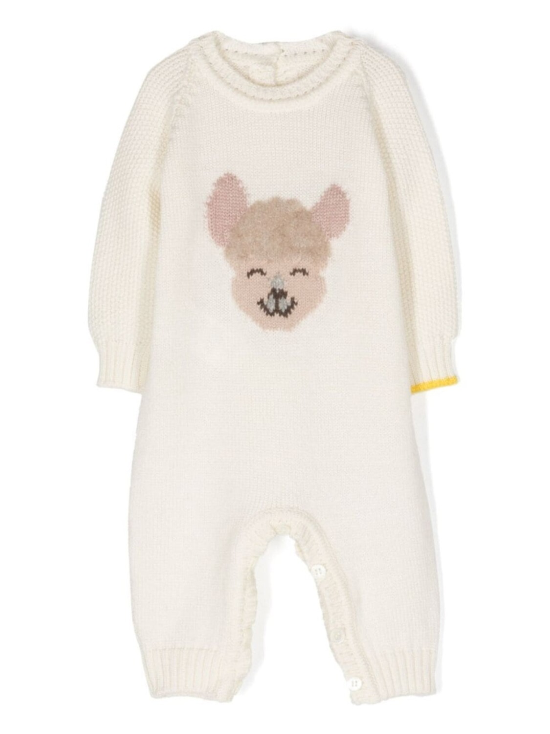 

Ромпер из смесовой шерсти мериноса Gensami kids, белый