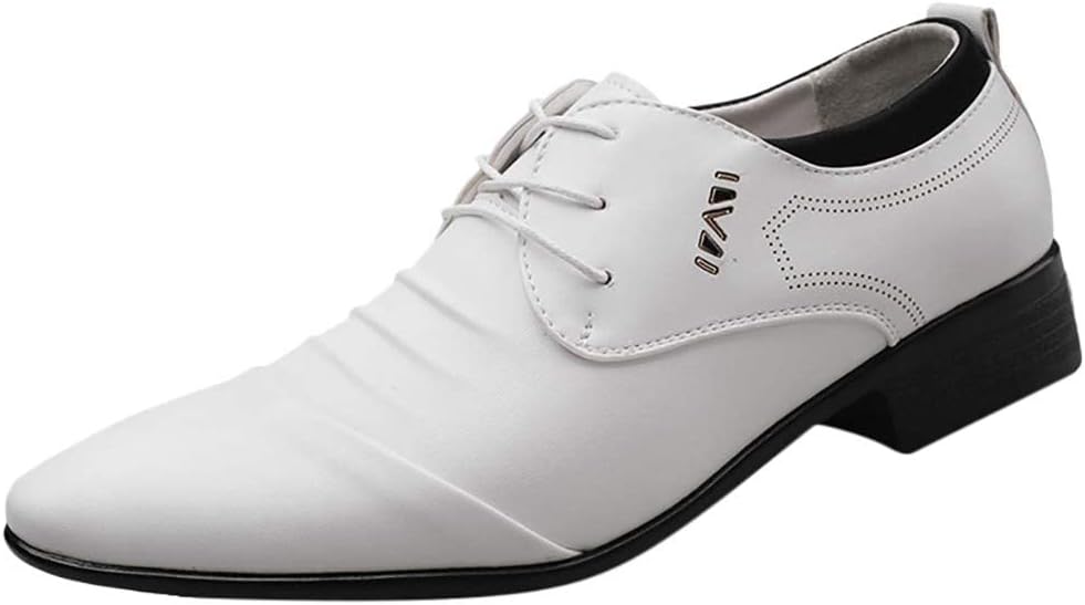 

Мужские классические туфли ZHOUYF, модные с шнуровкой, с острым носком, дышащие кожаные, официальные, белые свадебные туфли, повседневные на каждый день, оксфорды для мужчин