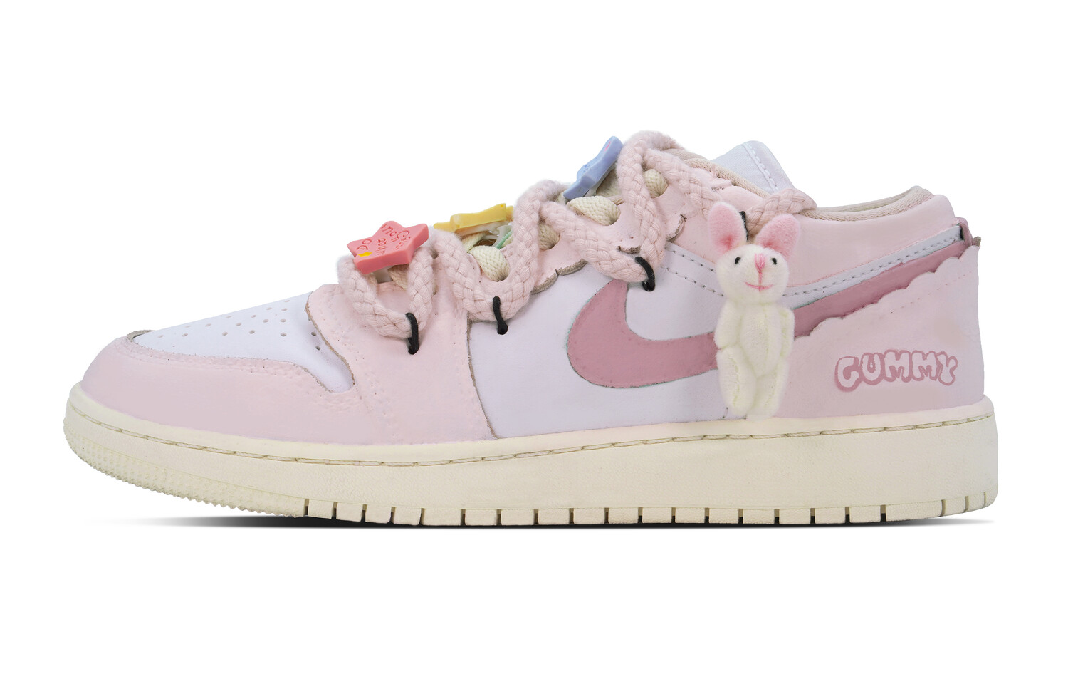 

Jordan Air Jordan 1 винтажные баскетбольные кроссовки женские, White/Pink
