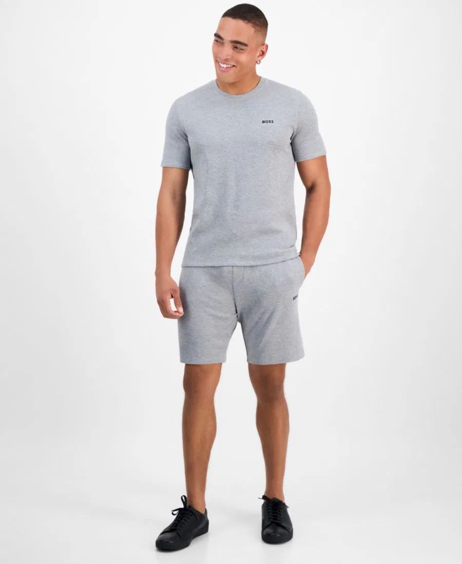 Мужская ночная футболка из вафельной вязки от Hugo Boss BOSS, Medium Grey — фото 3