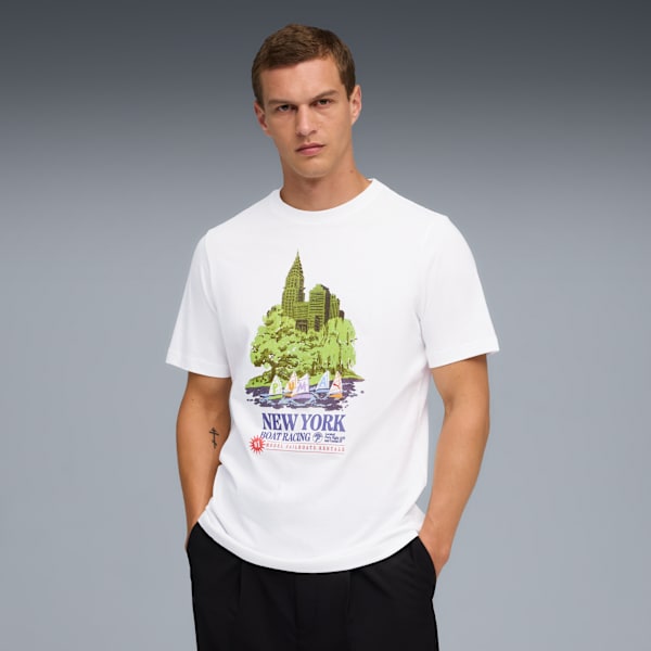 

Мужская футболка с принтом лодки Nyc Puma, белый