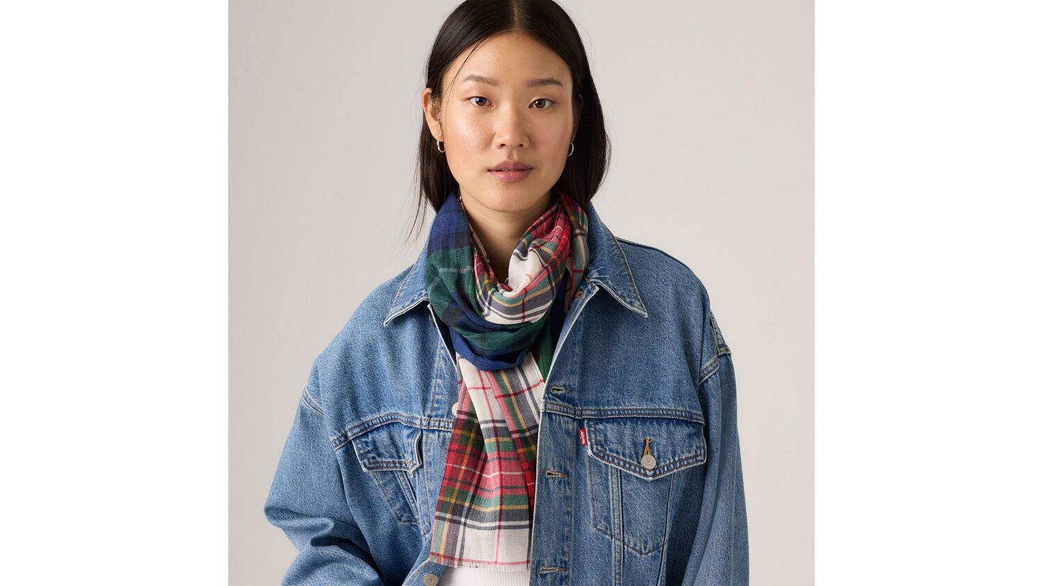 

Легкий шарф Levi's, Coralie Scarf Plaid - Red