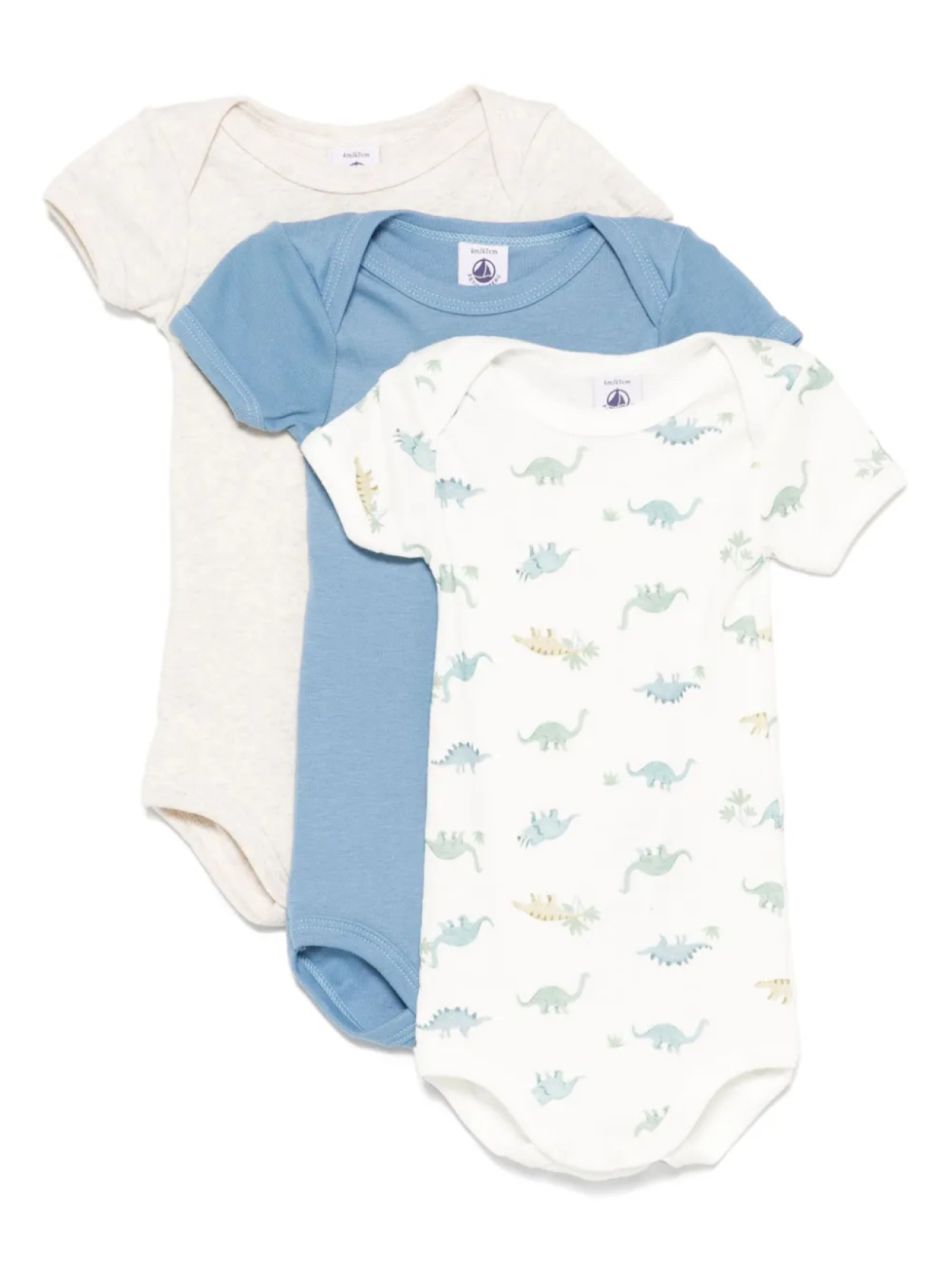 

Комплект из трех боди Petit Bateau, синий