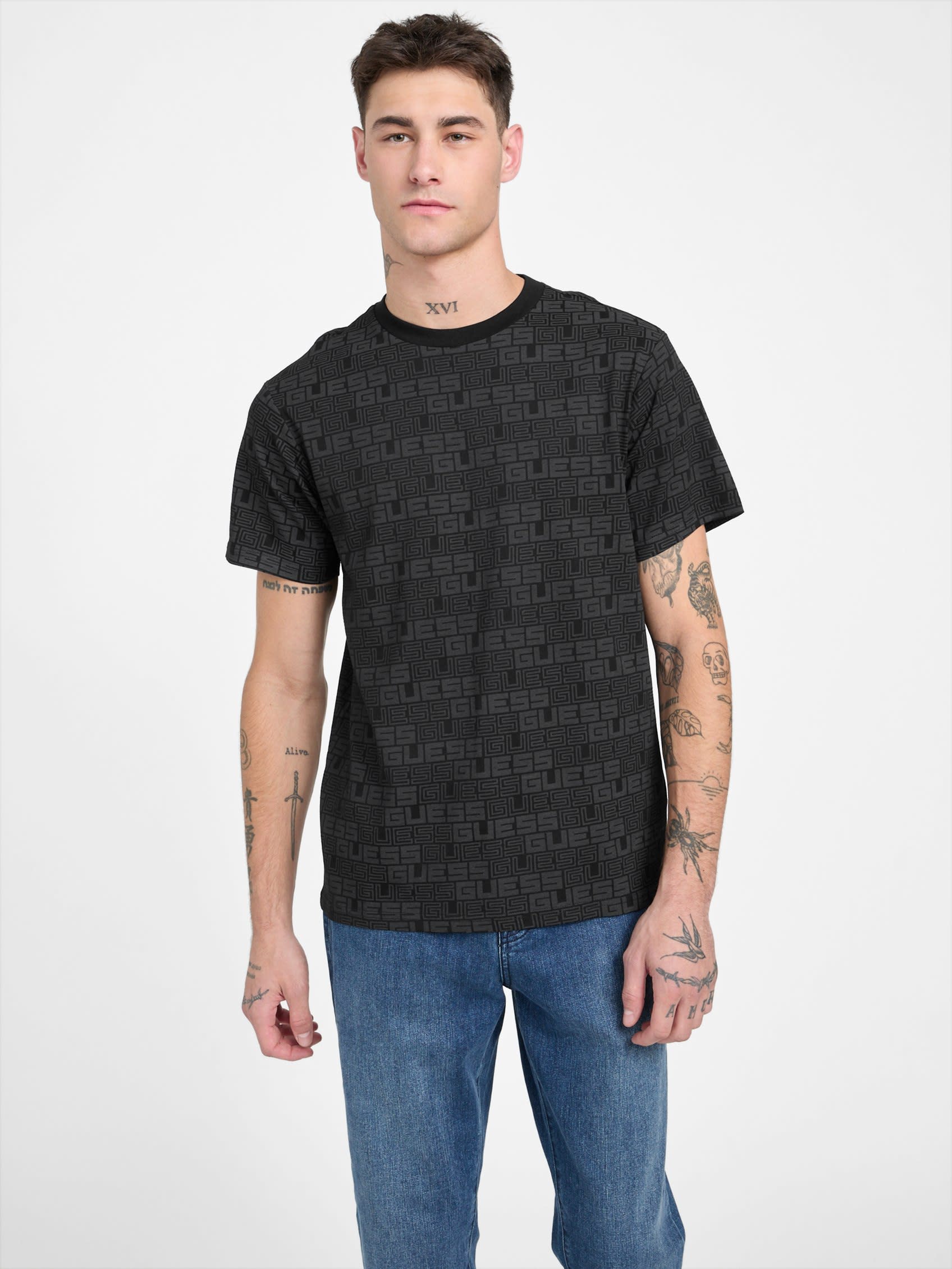 

Футболка Eco Max с круглым вырезом Guess Factory, черный