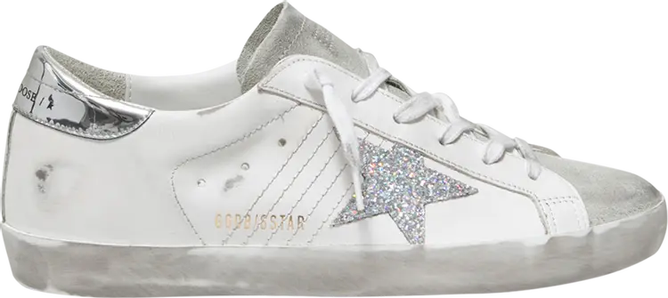 Кроссовки Golden Goose Wmns Superstar 'White Silver Glitter', белый