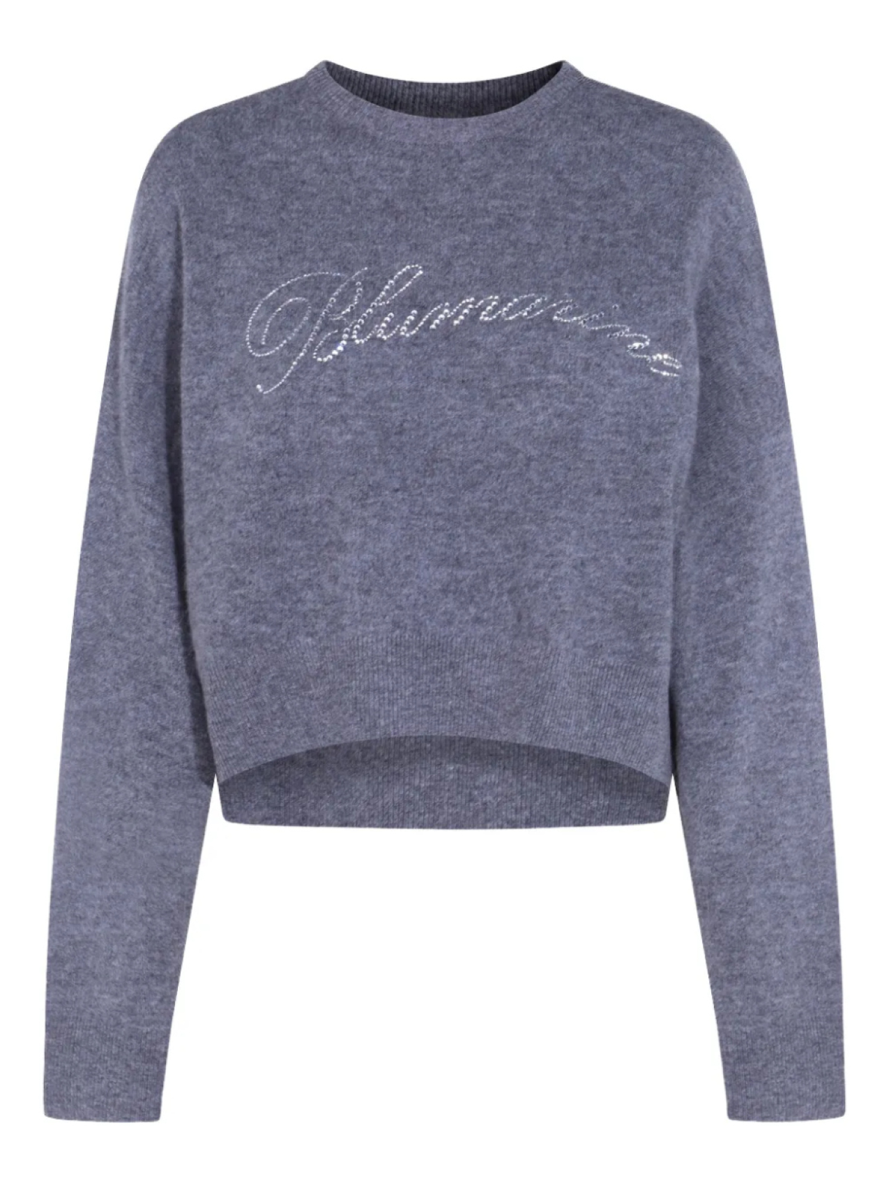 

Шерстяной свитер Blumarine, украшенный кристаллами, серый