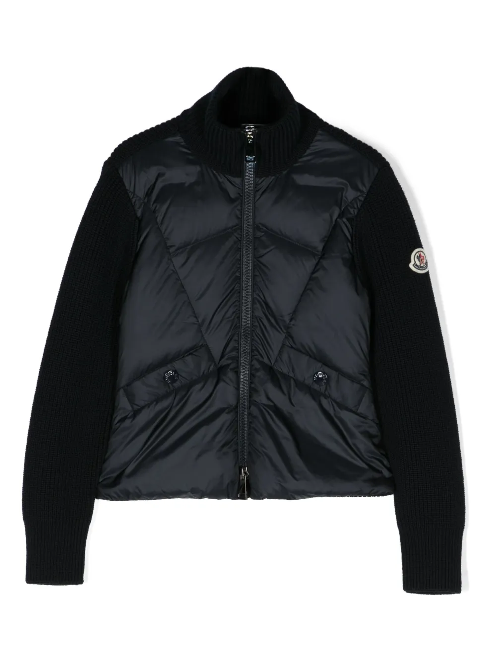 

Пуховик с нашивкой-логотипом Moncler Enfant, синий