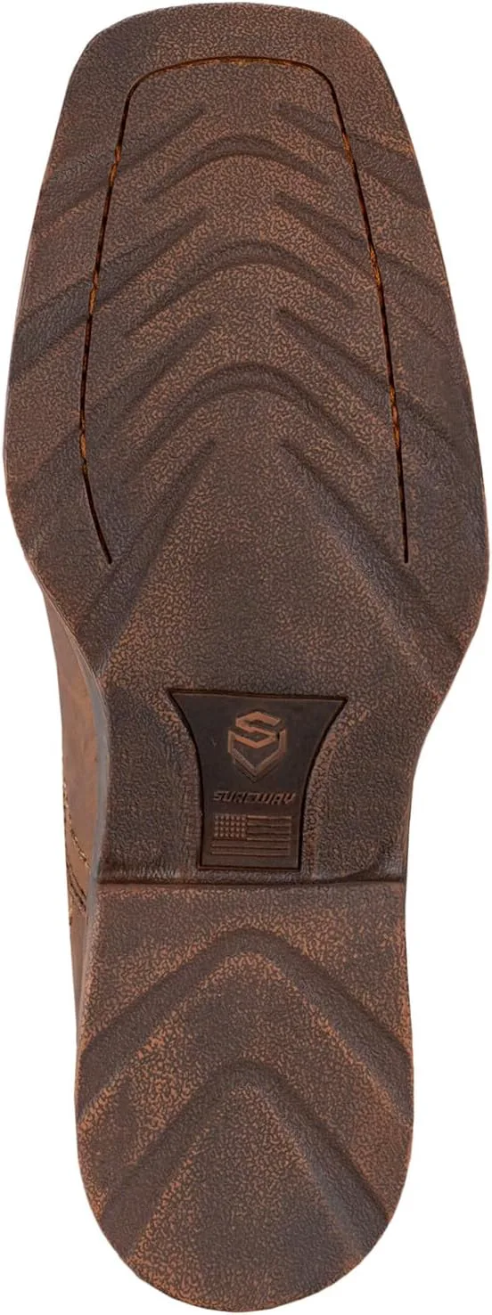 

Мужские рабочие сапоги SUREWAY 10 дюймов в западном стиле ковбой, мужские с квадратным носком, из высококачественной кожи с полной выделкой, с подошвой Goodyear Welt, превосходная устойчивость к маслу, скольжению и воде, коричневый