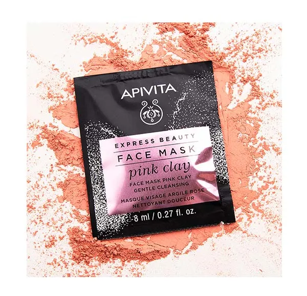 Маска для лица Apivita — Нежная очищающая Express Beauty Mascarilla Arcilla Rosa, 8 мл — фото 2