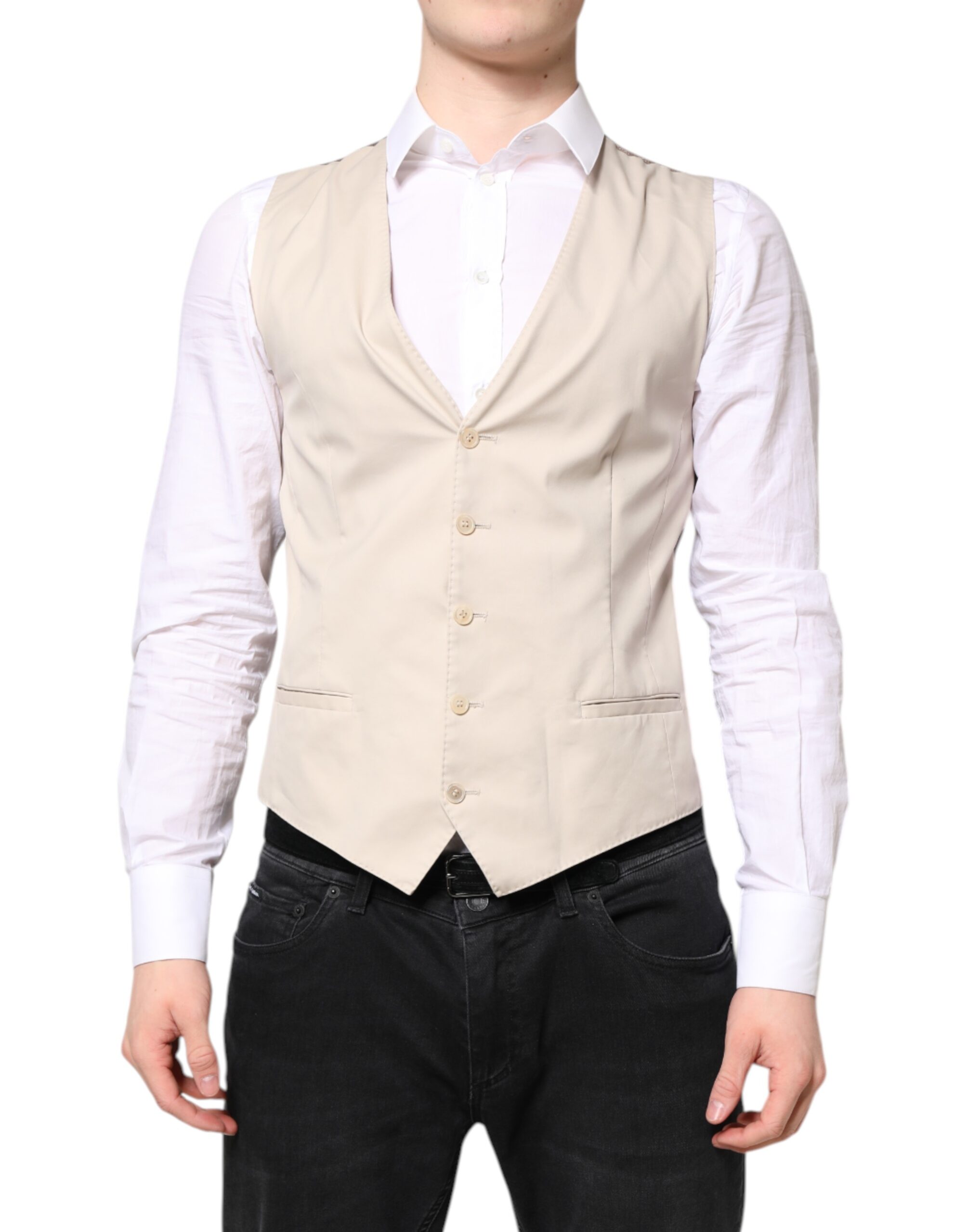 Бежевый/серый мужской формальный жилет Dolce & Gabbana, Beige