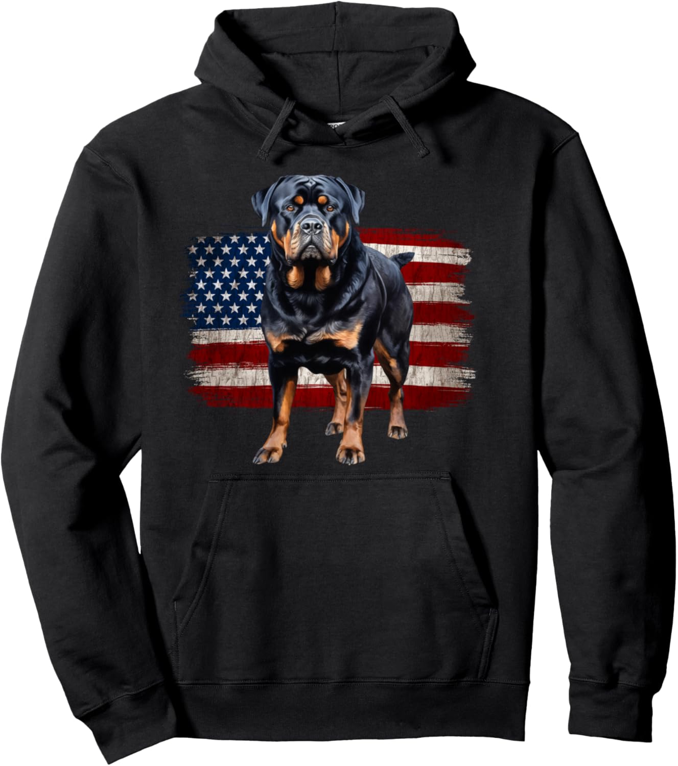 

Толстовка с изображением американского ротвейлера и американского флага Utopia Sport Rottweiler Shop, черный