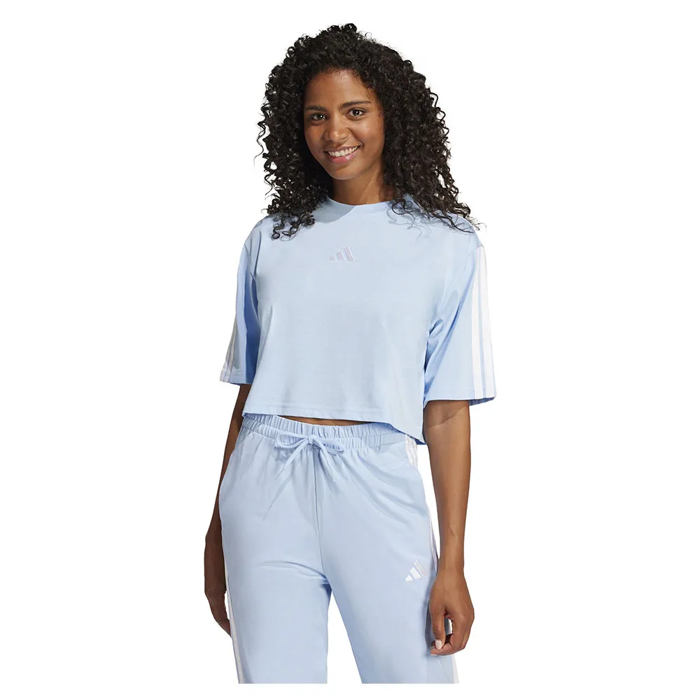 

Футболка adidas Essentials 3 Stripes Cotton Loose, синий