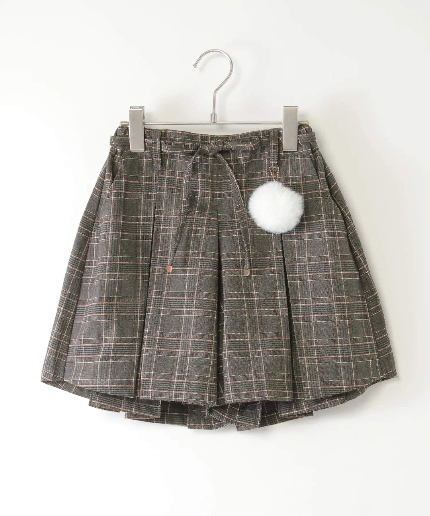 Детские шорты-кулотты с помпоном и поясом ikka dark grey