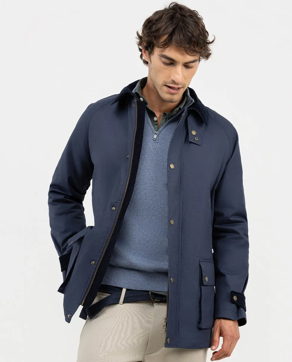 

Мужская куртка на молнии с вельветовым воротником El Ganso, темно-синий