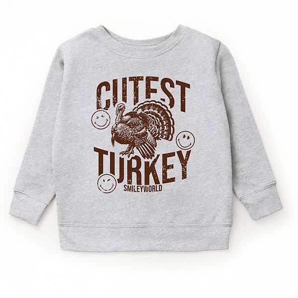 

Свитшот Smileyworld cutest turkey distressed The Juniper Shop, Heather Grey