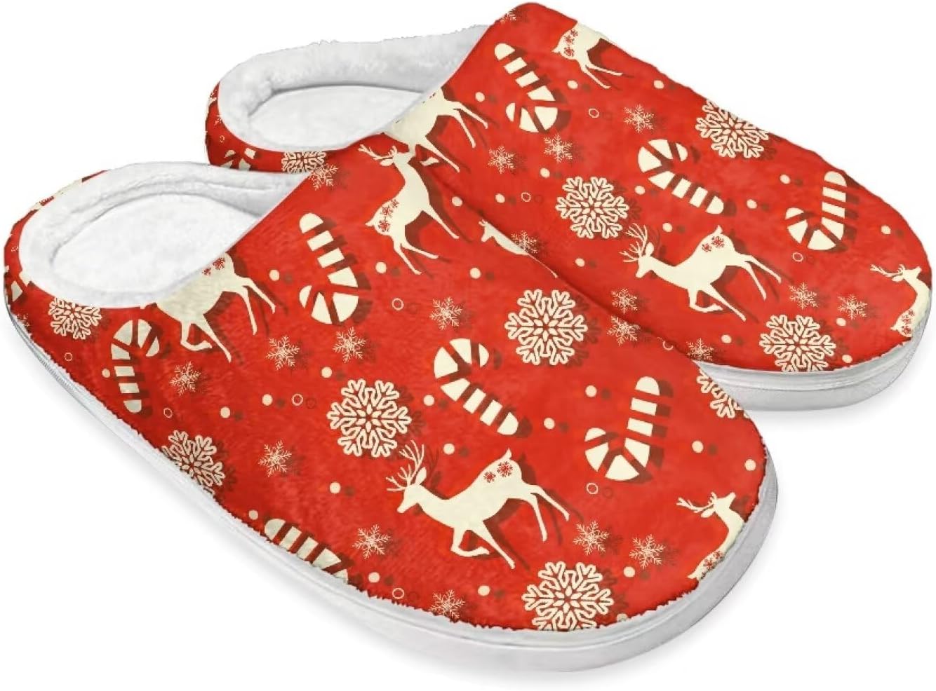 

Праздничные рождественские тапочки для дома, утепленные и мягкие, зимние домашние тапочки для женщин и мужчин Buxolandt, Christmas Print