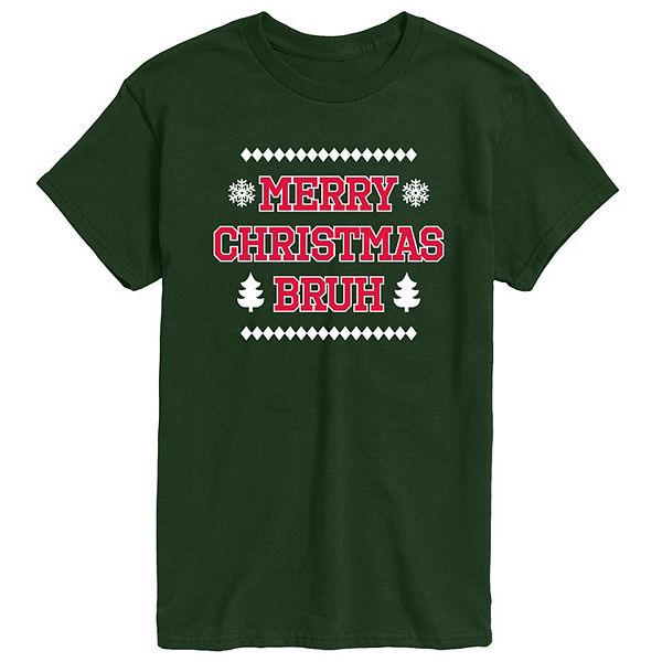 

Футболка с принтом Men's merry christmas bruh Licensed Character, Forest Green