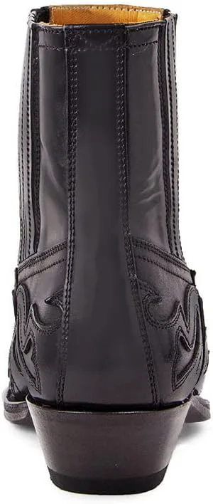 

Мужские заостренные западные ковбойские ботинки Вышитые ботинки Челси средней длины Ботинки до щиколотки CWHXLYNV, черный