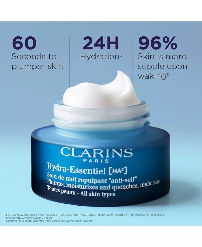 Крем для лица Clarins — Ночной увлажняющий Hydra-Essentiel с двойной гиалуроновой кислотой — фото 2