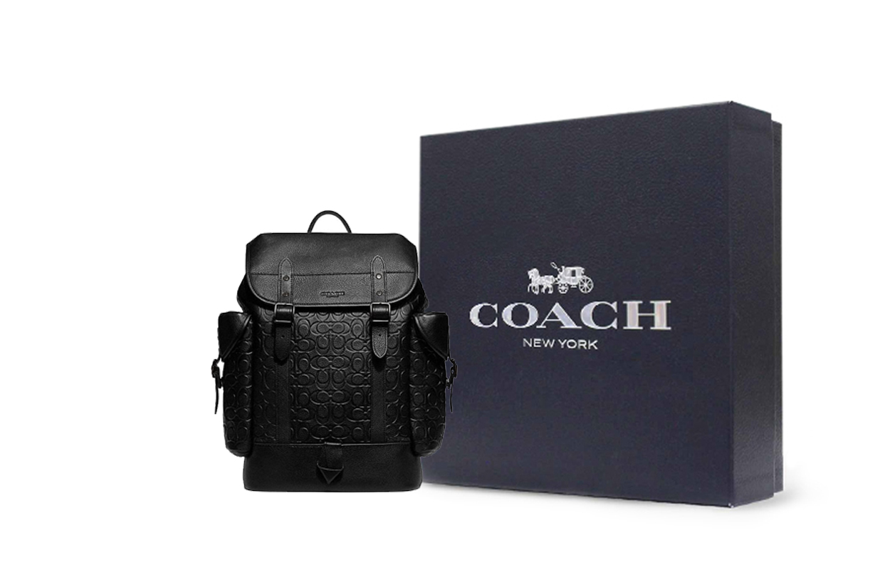 

COACH Кожаный рюкзак мужской большой черный