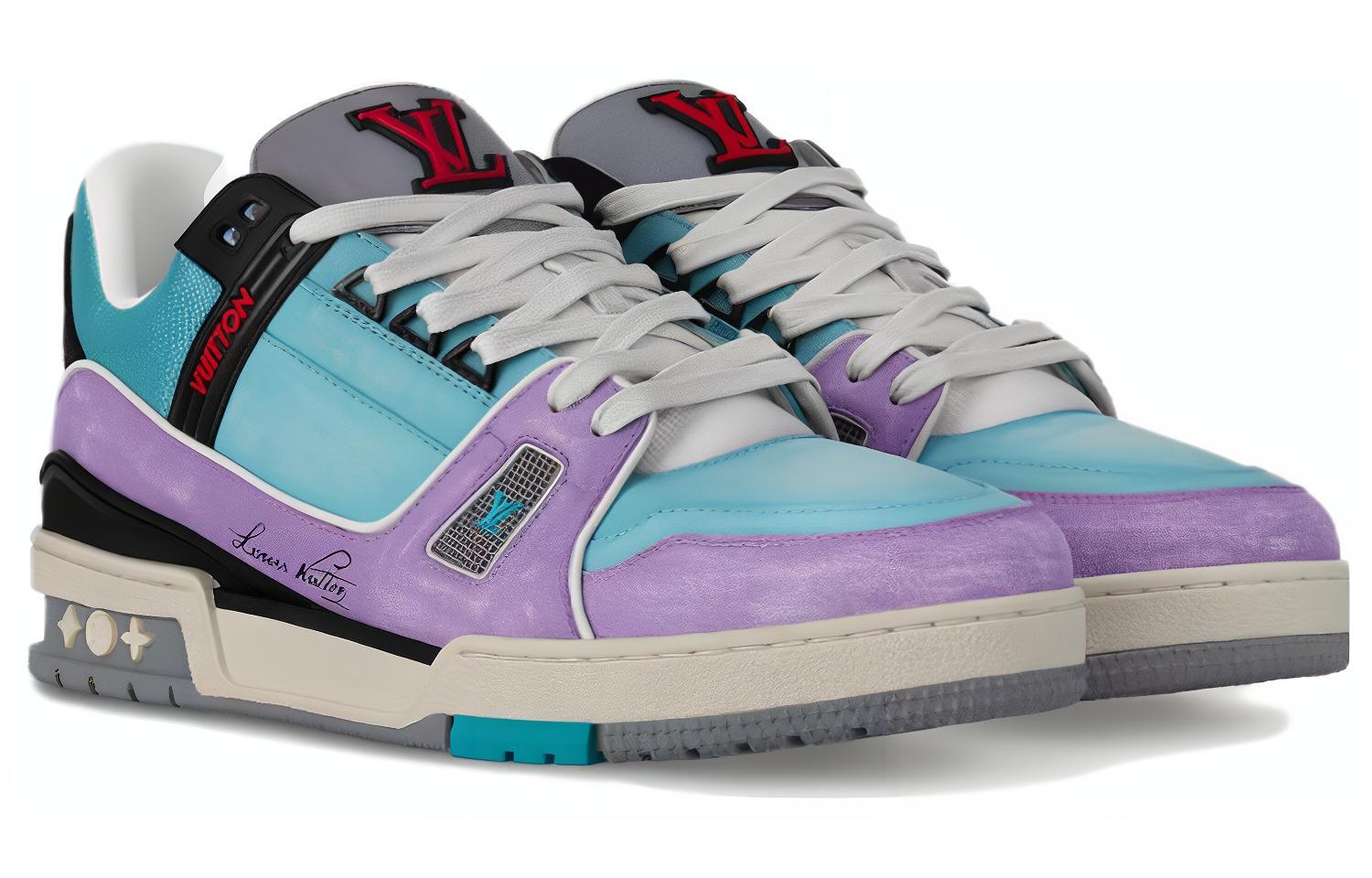 Кроссовки Low Top для скейтбординга Унисекс Синий Фиолетовый LOUIS VUITTON — фото 4