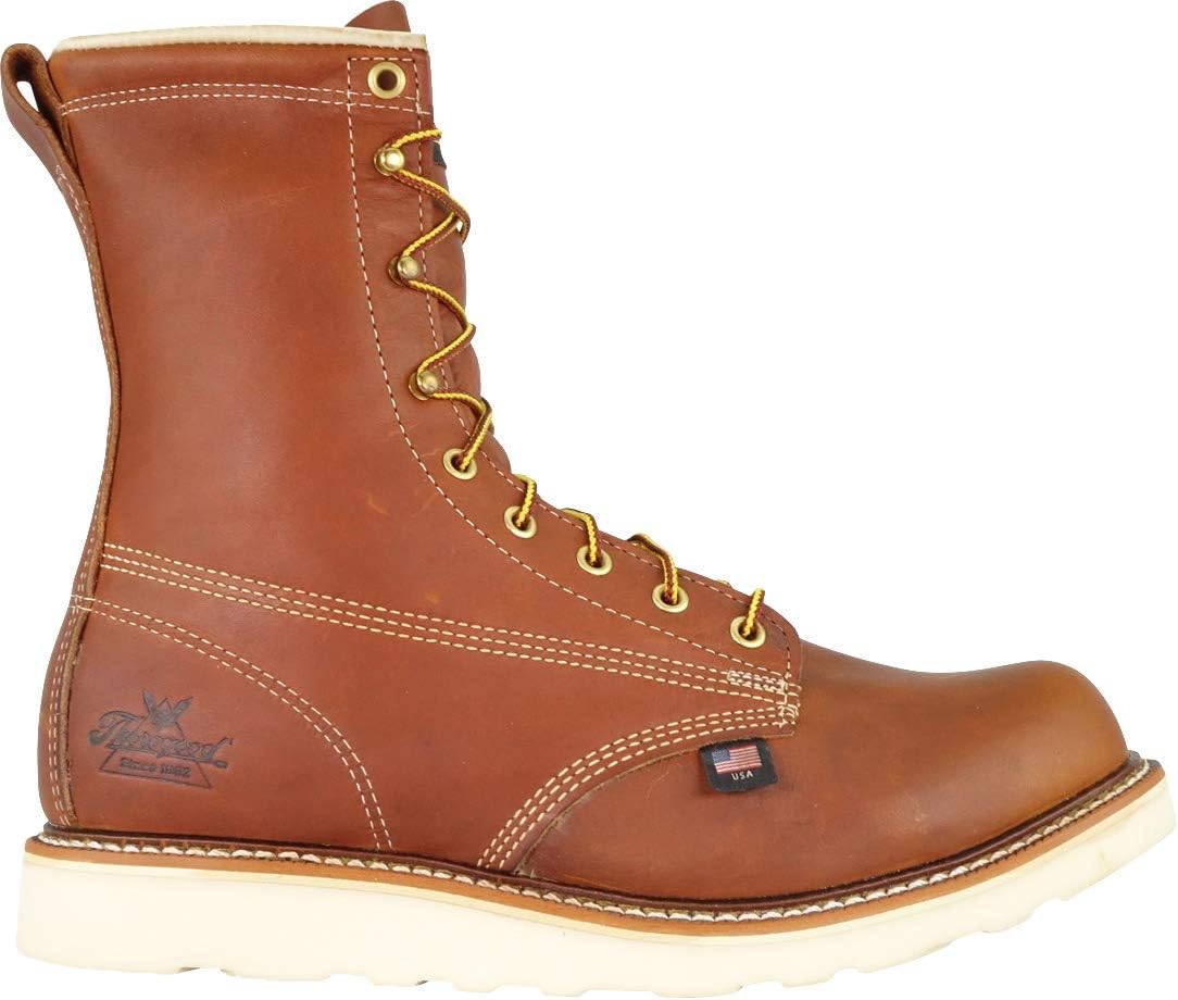 Мужские рабочие ботинки Thorogood American Heritage с мягким носком 8”, выполненные из высококачественной кожи, с противоскользящей клиновидной подошвой и амортизирующей стелькой; соответствуют стандарту EH — фото 2