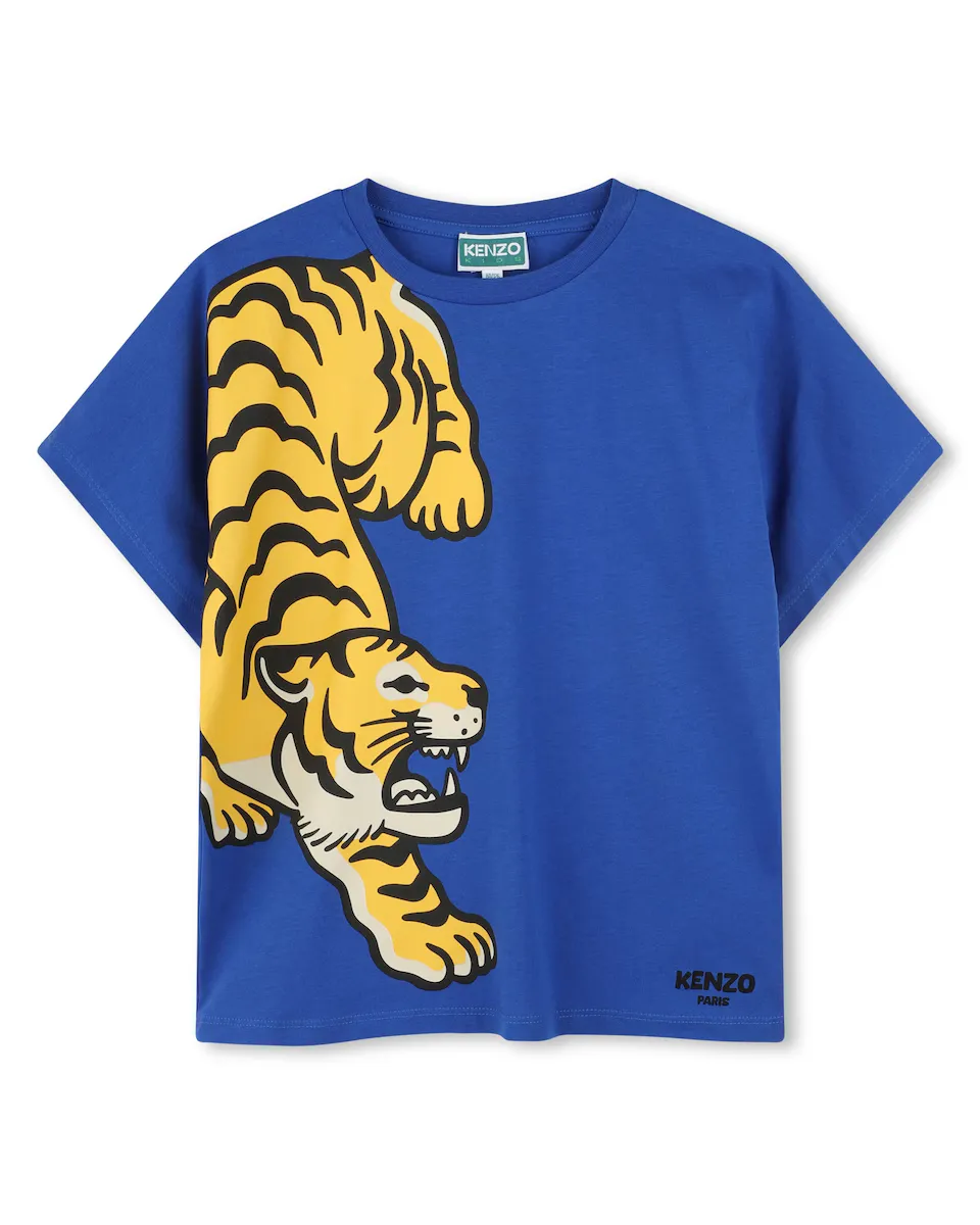 

Футболка для мальчика из синего хлопка Kenzo Kids, синий индиго