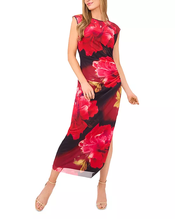 

Платье-Футляр с короткими рукавами из сетчатой ткани Ted Baker, красный