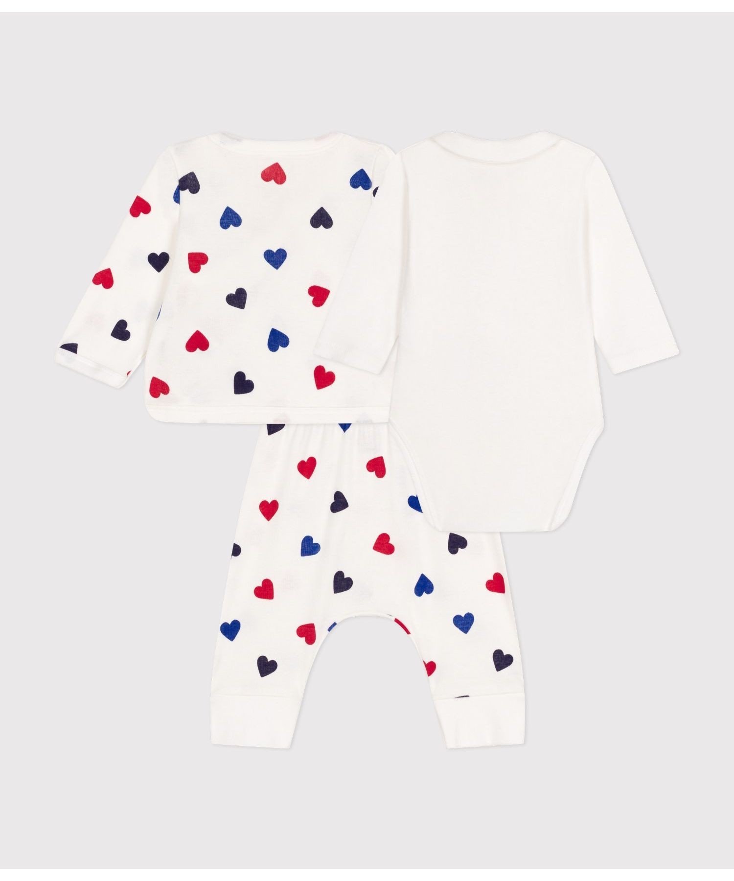 Комбинезон Детский набор из 3 предметов Petit Bateau, Off-white/Multicolor — фото 3