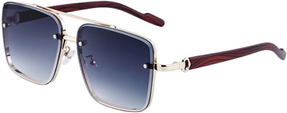 

Деревянные квадратные солнцезащитные очки для мужчин, роскошные солнцезащитные очки для женщин, модные винтажные очки без оправы, стильные очки класса люкс generic, C3