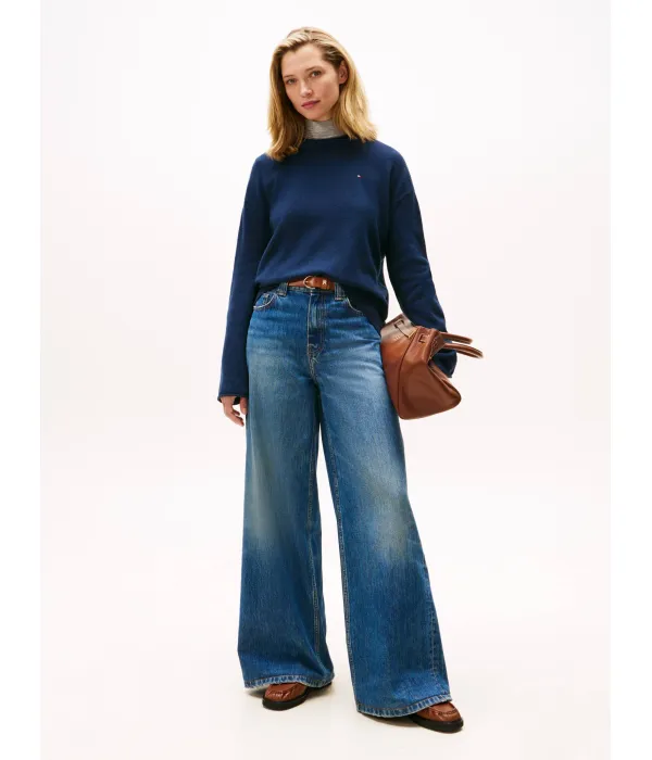 Шерстяной свитер Loose fit Tommy Hilfiger, синий — фото 2
